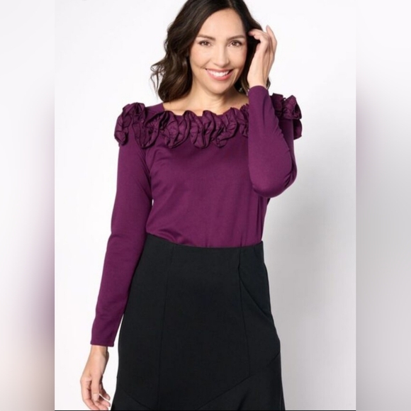 Purple Ruffle Blouse - Picture 5 of 16